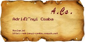 Adriányi Csaba névjegykártya
