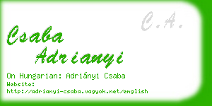 csaba adrianyi business card